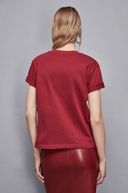 T-shirt with slogan, Red, Patrizia Pepe