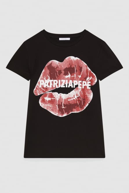 T-shirt with print, Black, Patrizia Pepe