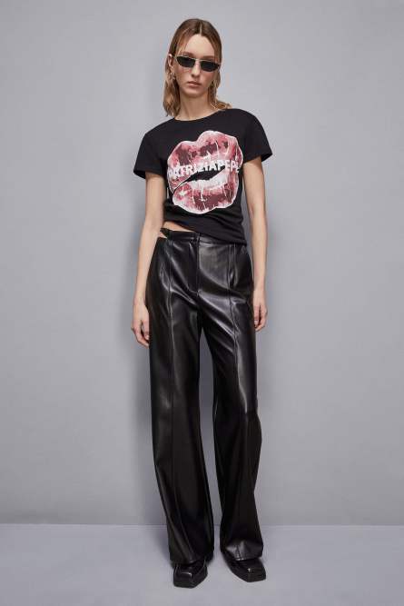 T-shirt with print, Black, Patrizia Pepe