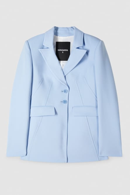 Essential feminine fit two-button jacket, Light Blue, Patrizia Pepe