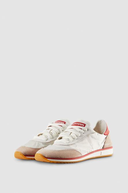 Running SKIN Sneakers &apos;93 in suede and leather, White, Patrizia Pepe