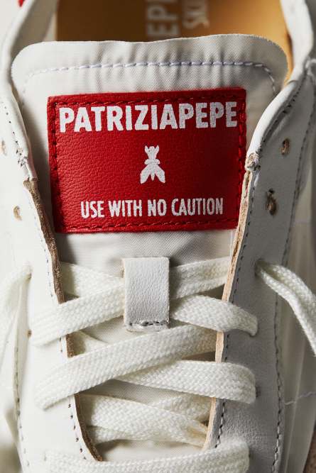 Running SKIN Sneakers &apos;93 in suede and leather, White, Patrizia Pepe