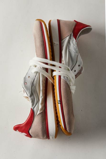 Running SKIN Sneakers &apos;93 in suede and leather, White, Patrizia Pepe