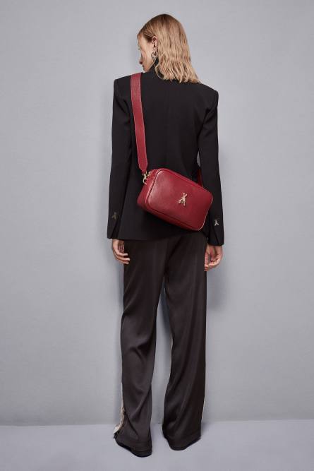 Fly Camera leather bag with chain, Red, Patrizia Pepe