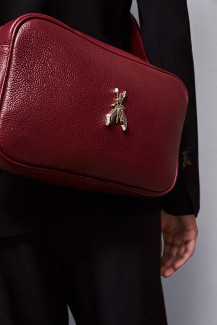 Fly Camera leather bag with chain, Red, Patrizia Pepe