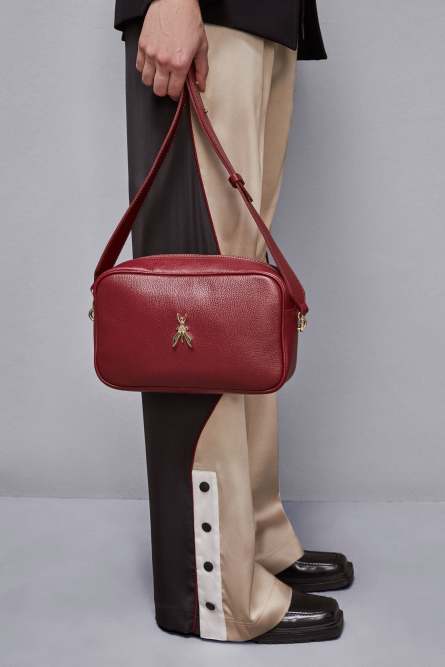 Fly Camera leather bag with chain, Red, Patrizia Pepe