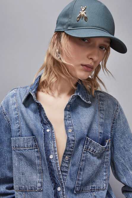 Cotton Fly Baseball Cap, Green, Patrizia Pepe