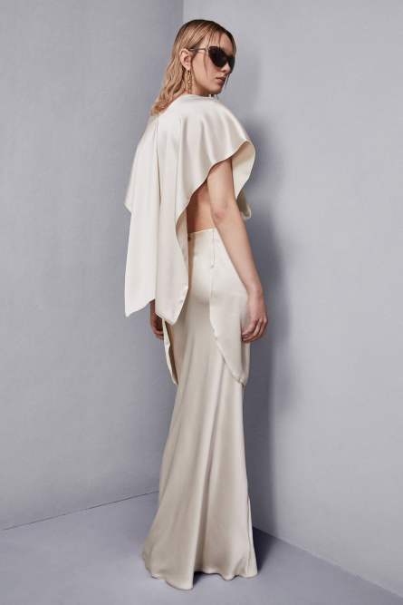 Satin stole, Beige, Patrizia Pepe