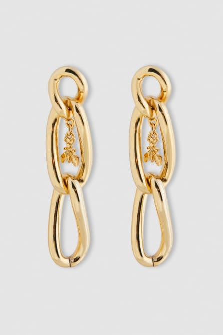 New Chain brass earrings, Gold, Patrizia Pepe