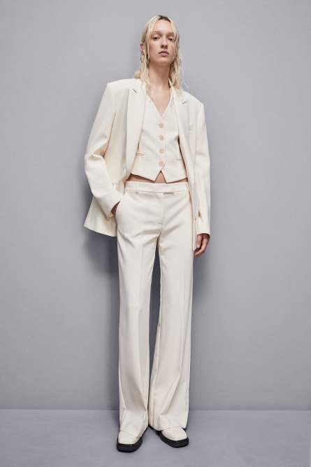 Low-waisted twill pants, Beige, Patrizia Pepe