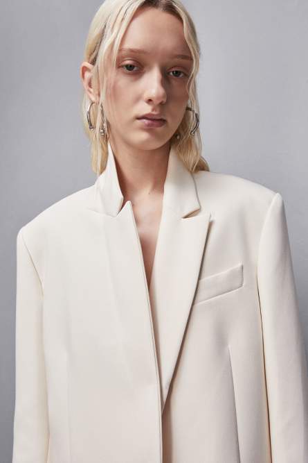 Jacke aus Viskose Essential in Oversize-Passform, Beige, Patrizia Pepe