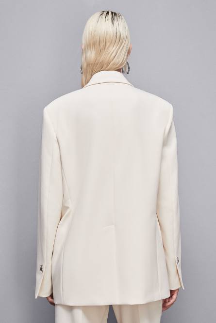 Jacke aus Viskose Essential in Oversize-Passform, Beige, Patrizia Pepe