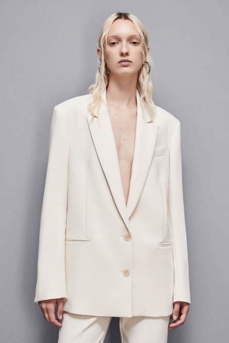 Jacke aus Viskose Essential in Oversize-Passform, Beige, Patrizia Pepe
