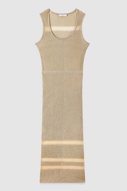 Sleeveless dress with wide neckline, Gold, Patrizia Pepe