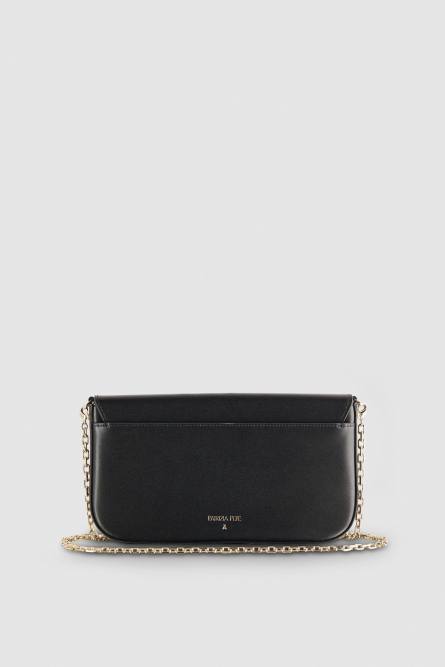 Fly leather bag with chain, Black, Patrizia Pepe