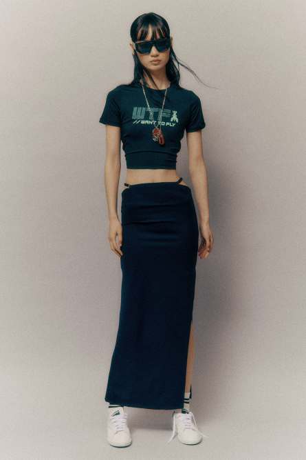 Skinny ankle-length jersey skirt, Black, Patrizia Pepe