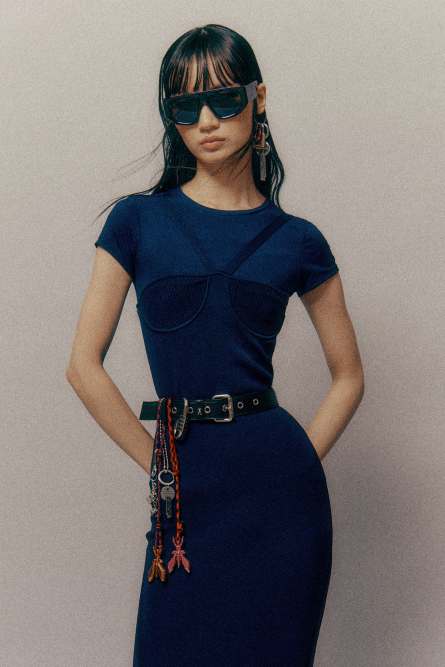 Short-sleeved jersey shirt, Blue, Patrizia Pepe