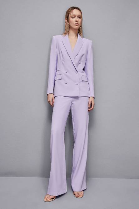 Gerade Hose aus Krepp, Violett, Patrizia Pepe