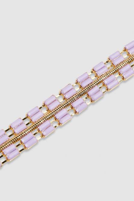 Brass and glass bracelet, Purple, Patrizia Pepe