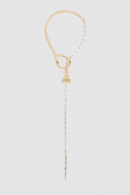 Snake necklace in brass and glass, Gold, Patrizia Pepe