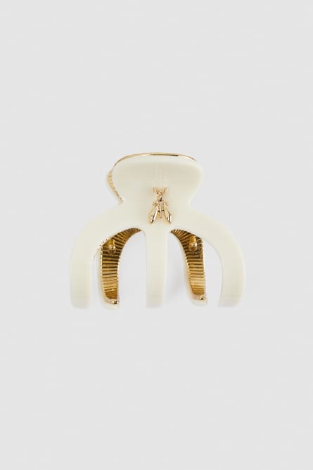 Metal hair clip, White, Patrizia Pepe