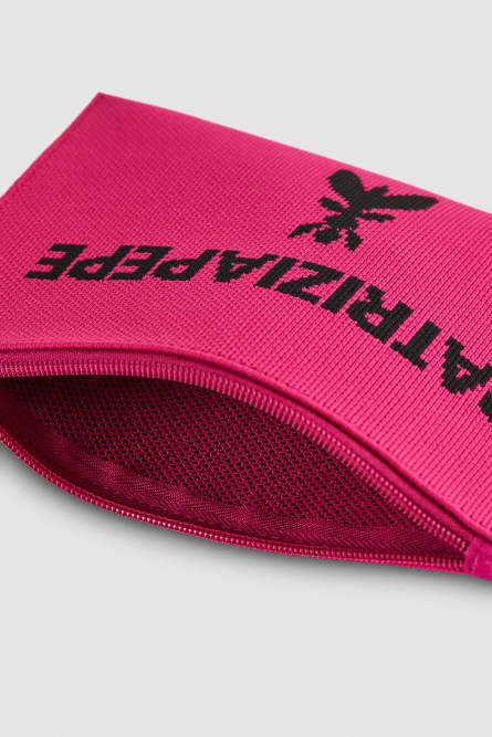 Small fabric clutch bag with zipper, Pink, Patrizia Pepe