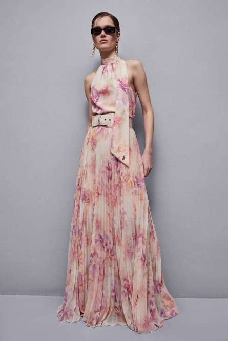 Long georgette skirt, Multicolor, Patrizia Pepe