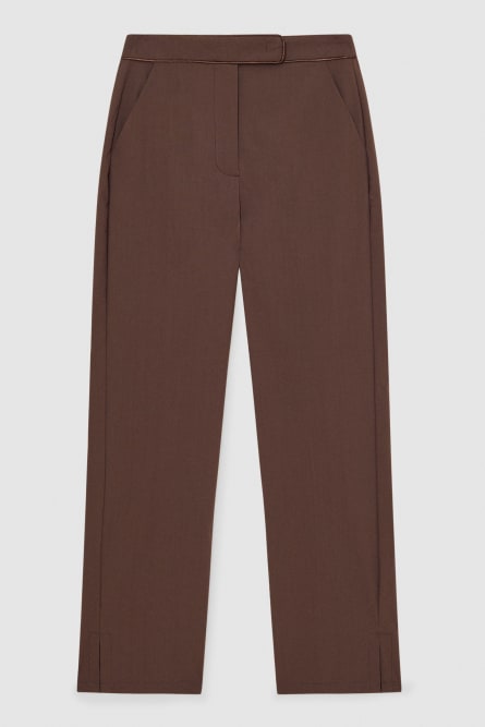 Cotton blend cigarette pants, Brown, Patrizia Pepe