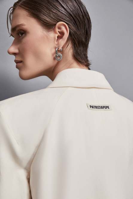 Regular fit viscose and linen jacket, Beige, Patrizia Pepe
