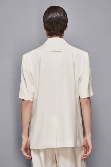 Fluid jacket with short sleeves, White, Patrizia Pepe
