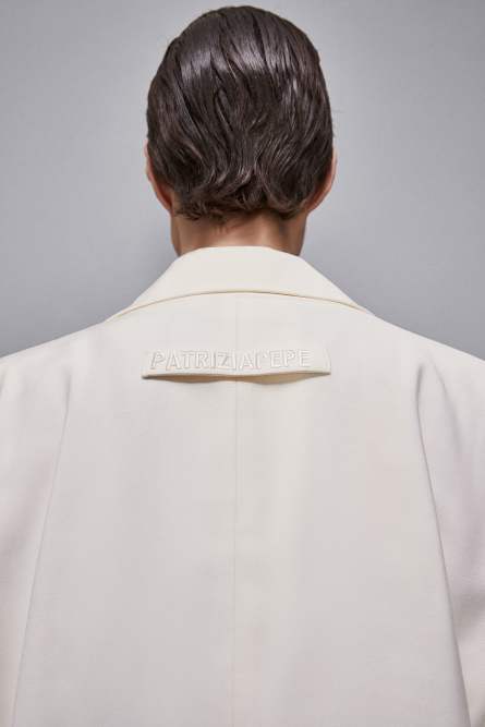 Fluid jacket with short sleeves, White, Patrizia Pepe