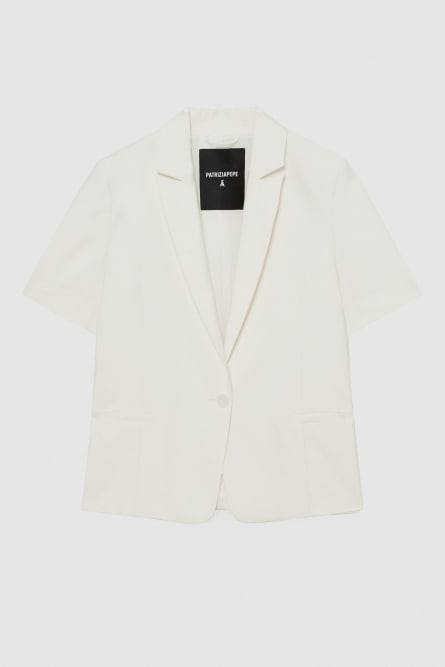 Fluid jacket with short sleeves, White, Patrizia Pepe