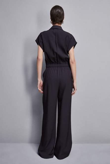Fluid casual jumpsuit, Blue, Patrizia Pepe