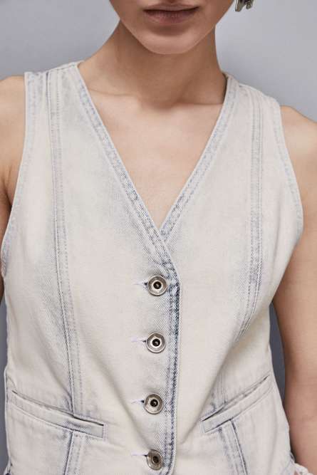 Denim-Weste, Blau, Denim