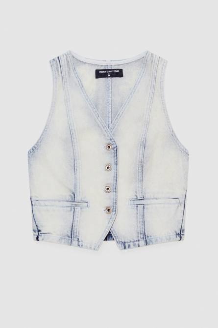 Denim-Weste, Blau, Denim