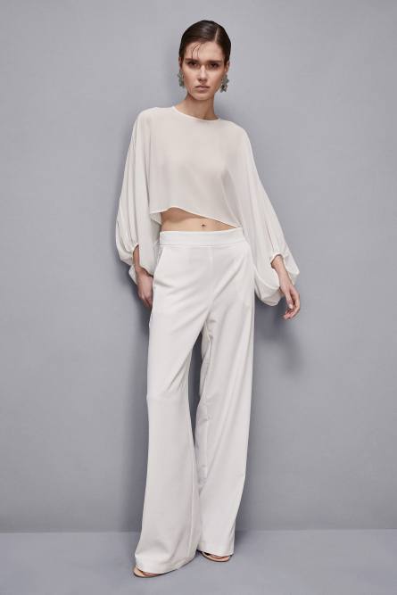 Essential georgette tunic, White, Patrizia Pepe