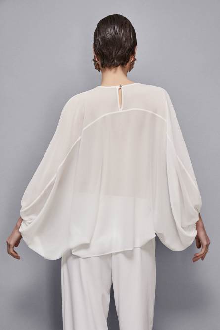 Essential georgette tunic, White, Patrizia Pepe