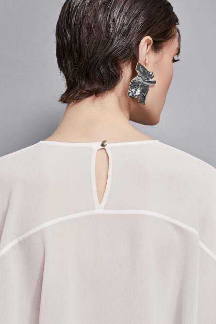 Essential georgette tunic, White, Patrizia Pepe