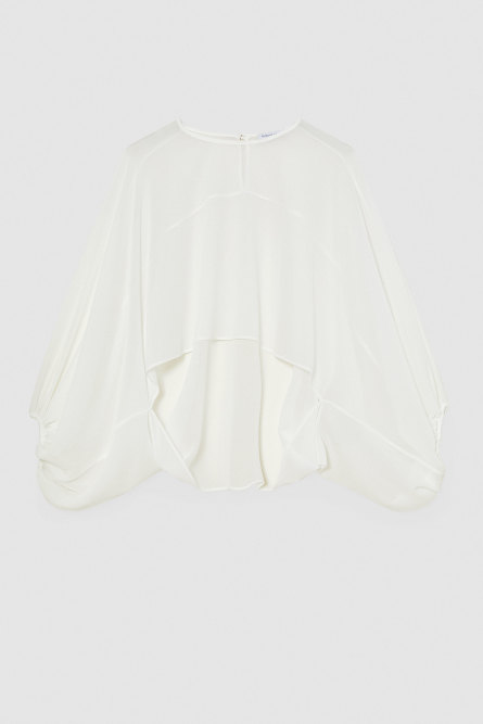 Essential georgette tunic, White, Patrizia Pepe