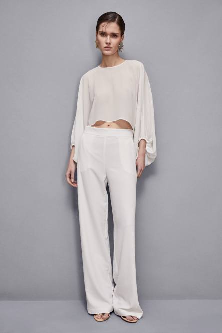 Essential georgette tunic, White, Patrizia Pepe