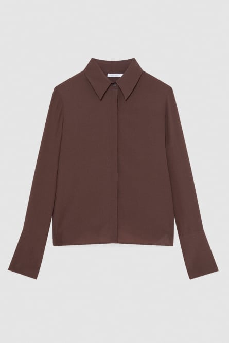 Silk blend shirt, Brown, Patrizia Pepe