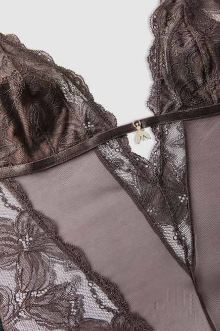 Body en dentelle, Marron, Patrizia Pepe