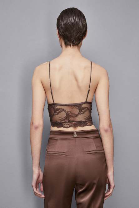 Brassière en dentelle, Marron, Patrizia Pepe
