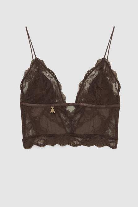 Brassière en dentelle, Marron, Patrizia Pepe