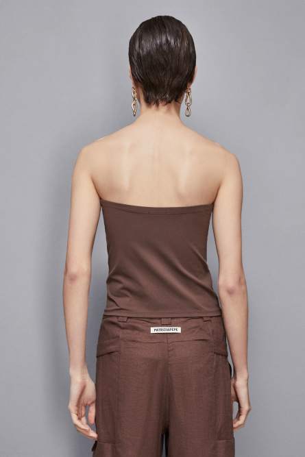 Top aus Jersey Essential, Braun, Patrizia Pepe