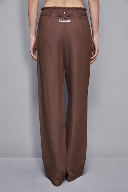 Essential regular fit viscose pants, Brown, Patrizia Pepe