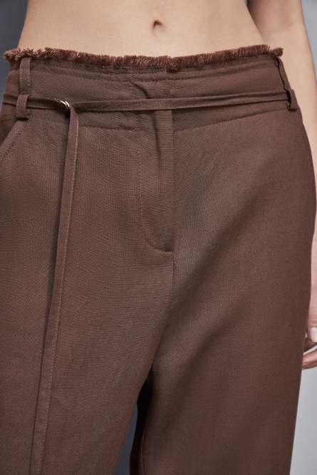 Essential regular fit viscose pants, Brown, Patrizia Pepe