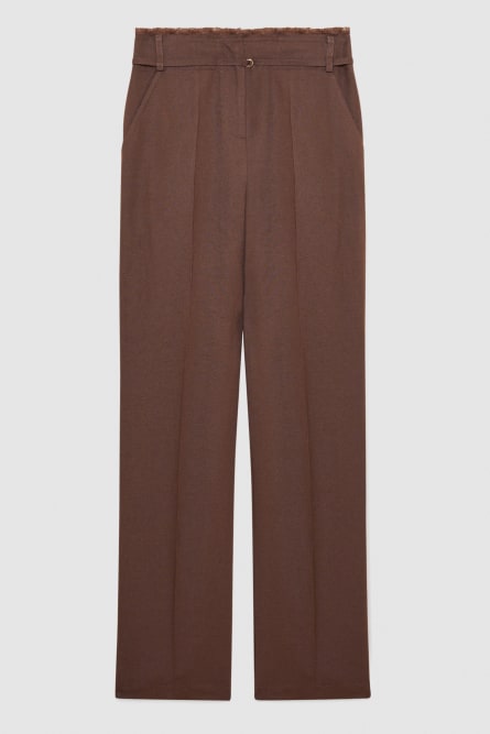 Essential regular fit viscose pants, Brown, Patrizia Pepe