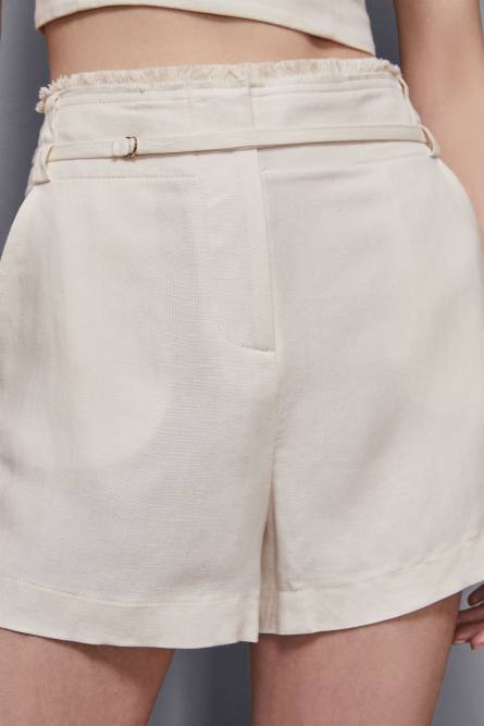 Regular Fit-Shorts aus Viskose Essential, Beige, Patrizia Pepe