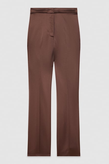 Regular fit satin pants, Brown, Patrizia Pepe